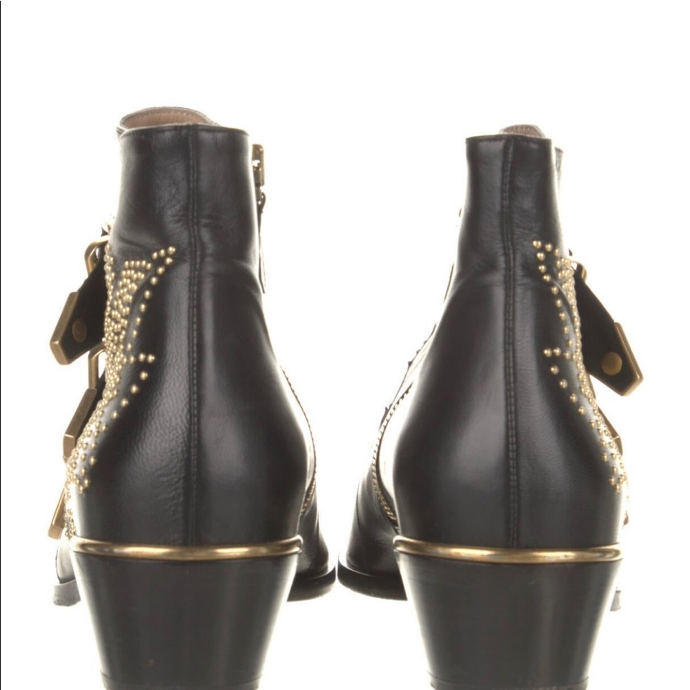 <SOLD> Chloe Susanna Stud Buckle Bootie in black leather size 8 - Picture 2 of 5